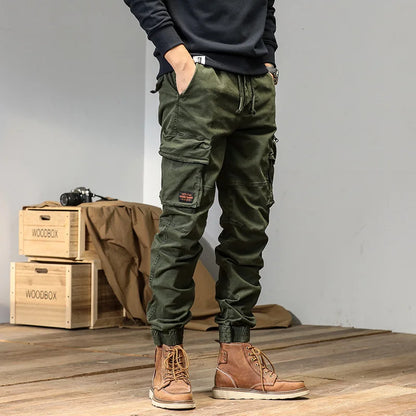 CAAYU Joggers Cargo Pants Men Casual Y2k MultiPocket Male Trousers Sweatpants Streetwear Techwear Tactical Track Black Pants Men