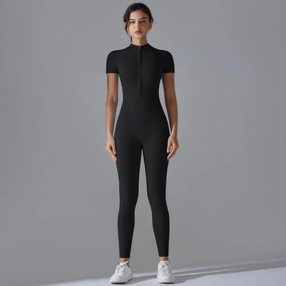 Zipper Jumpsuit Fitness Sports Overalls Gym Clothing Set Yoga Wear Pilates Workout Clothes for Women Outfit push-up Activewear