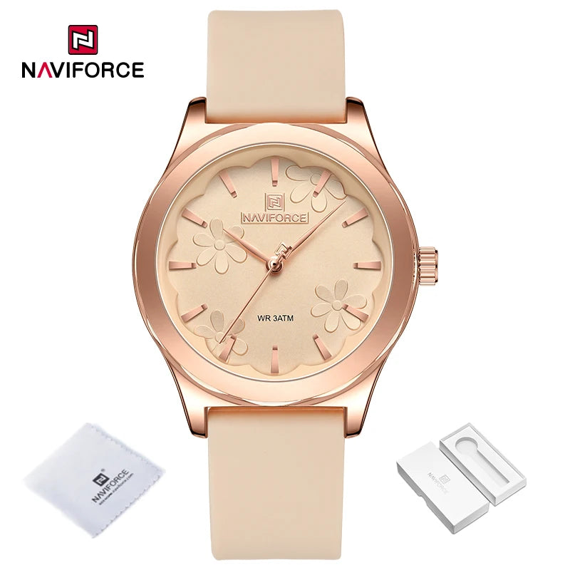 2024 NAVIFORCE New Female Fashion Elegant Wristwatch Quartz Waterproof and Shockproof Watches for Women Clock Reloj Mujer NF5051