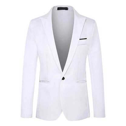 Mens Suit Fashion Simple Slim Fit One Button Solid Tuxedo Blazers Jacket Business Suits Wedding Party Homecoming Suits For Men