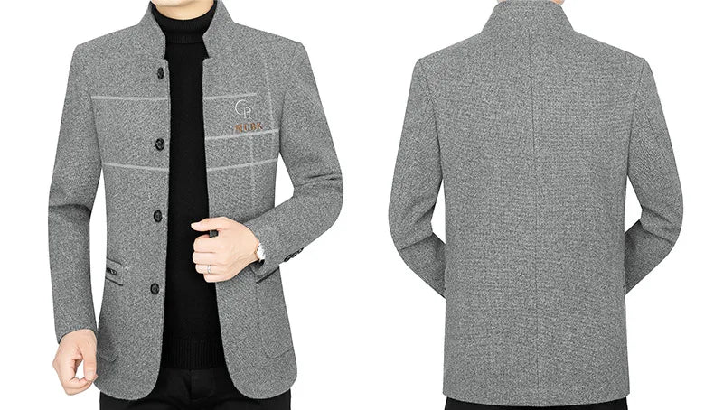 New Men Casual Woolen Blazers Jackets Business Suits Coats Wool Blends Male Autumn Slim Fit Blazers Suits Coats Mens Clothing