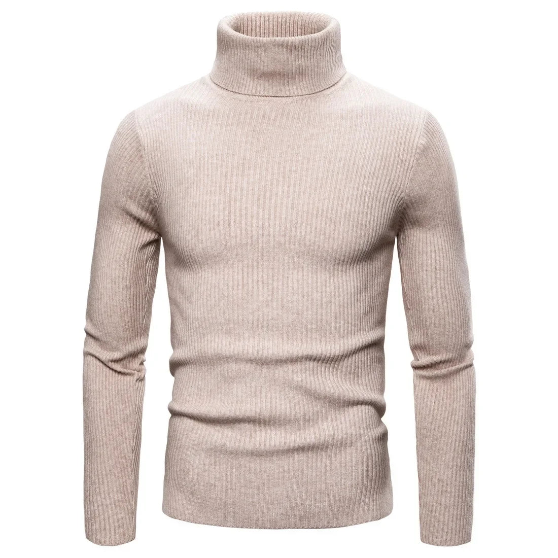 Autumn Winter New Men's Turtleneck Sweater Male Version Casual All-match Long Sleeved Stripes Knitted Sweater Pullover