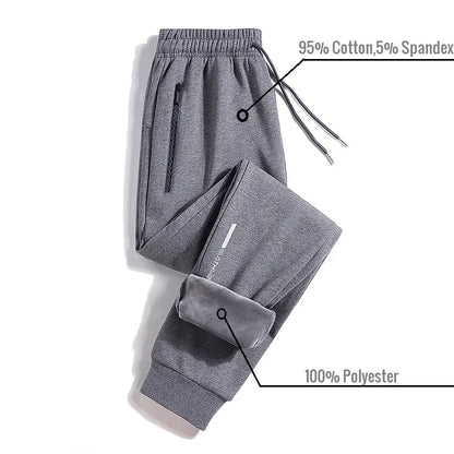 2024 Men's Pant Fleece Lined Brushed Warm Sport Sweatpants Male Winter Jogger Trouser Sweat Sportswear Big Size Large Plus Thick