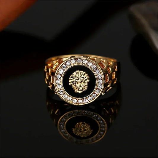 Korean Creative Medusa Ring for Men Inlaid with Zircon Fashion Domineering Rings Female Punk Style Jewelry Couple Gift Wholesale