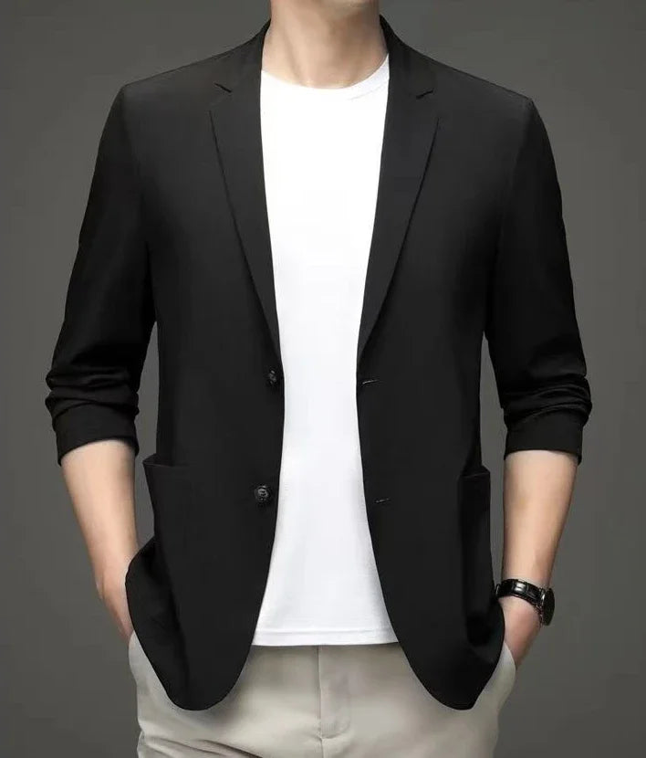 Party Coats Man Suits and Blazers Single Breasted Jacket for Men Black Menswear Summer Simple Clothing New in Spring Clothes