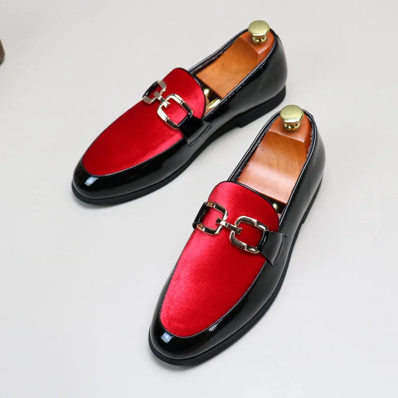 Men's Casual Leather Shoes Mens Fashion Patchwork Party Wedding Loafers Moccasins Men Slip-on Light Comfortable Driving Flats