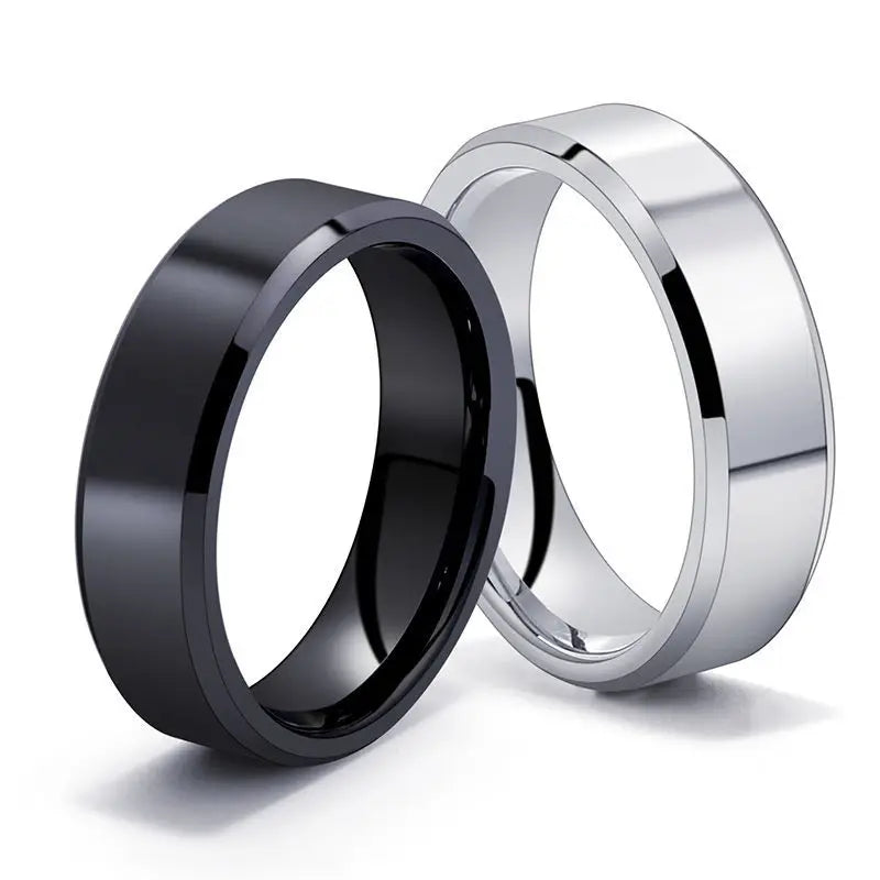 Fashion Charm Jewelry Ring for Men Women Stainless Steel Black Rings Wedding Engagement Band Quality Matte Male Jewelry