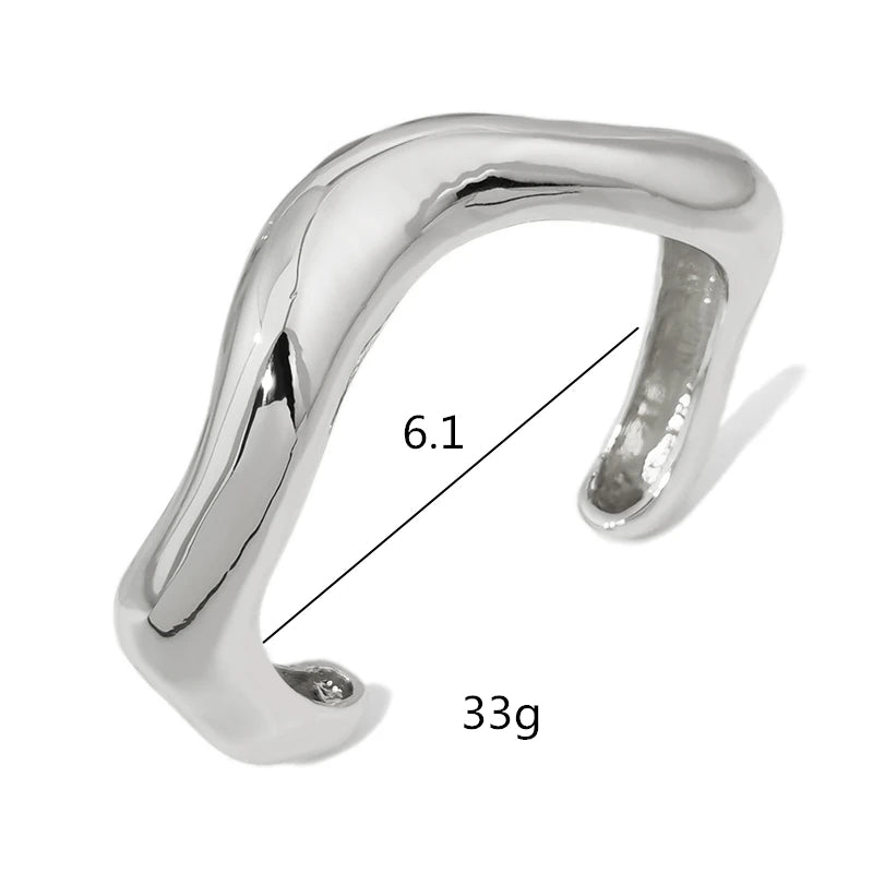 Exaggerated thick heavy metal women's cuff bracelet punk gothic irregular wide arm bracelet jewelry punk men's bracelet