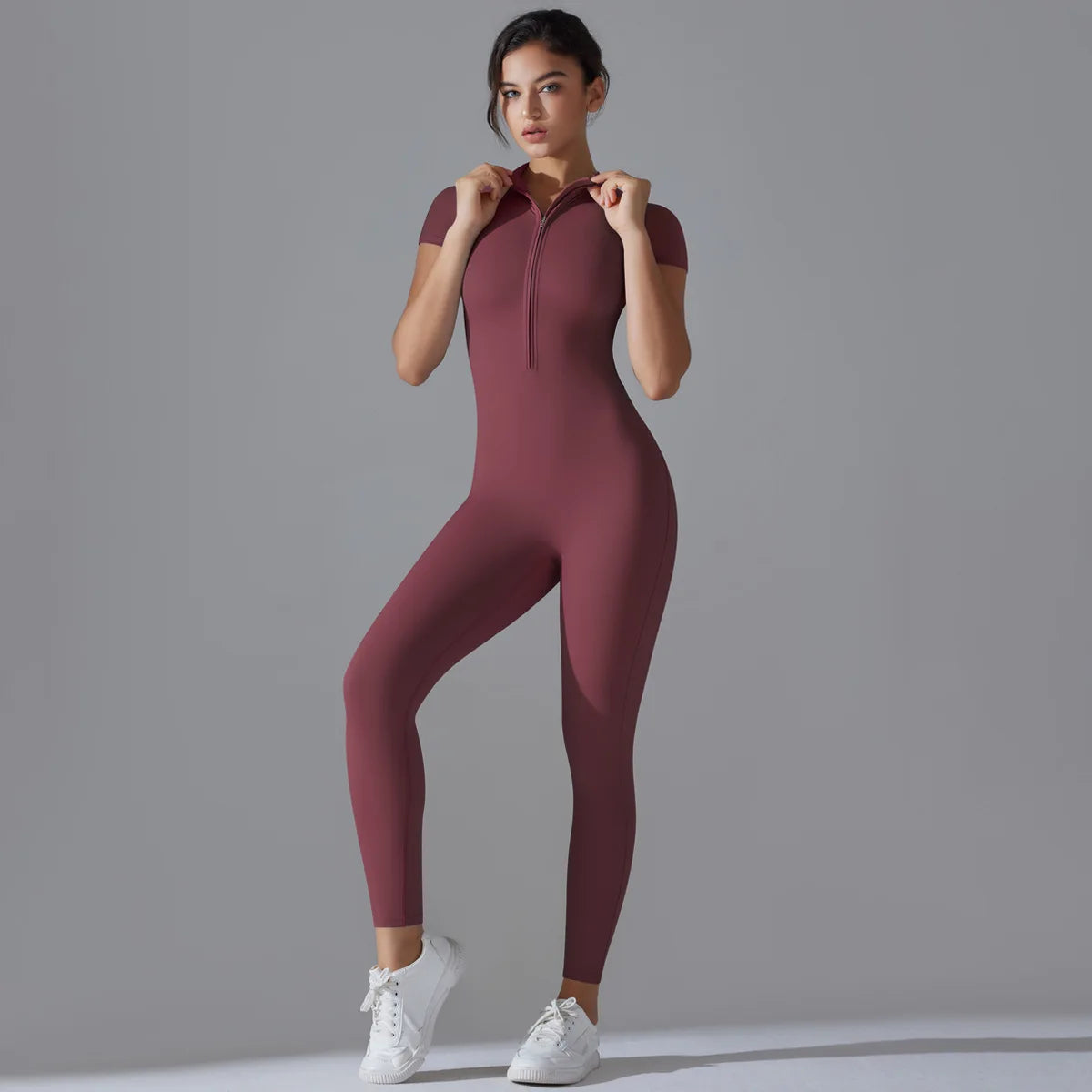 Zipper Jumpsuit Fitness Sports Overalls Gym Clothing Set Yoga Wear Pilates Workout Clothes for Women Outfit push-up Activewear