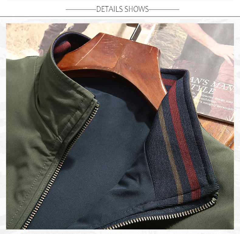 2025 Spring  Autumn Men Jacket New Mens Double Sided Wear Stand Collar Casual Jacket Youth Trend Jacket for Men Clothing