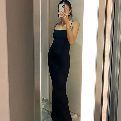 Women's Casual Lounge Slip Long Dress Sleeveless Backless Bodycon Maxi Dresses Summer Slim Elegant Sexy Outfits Ladies Birt