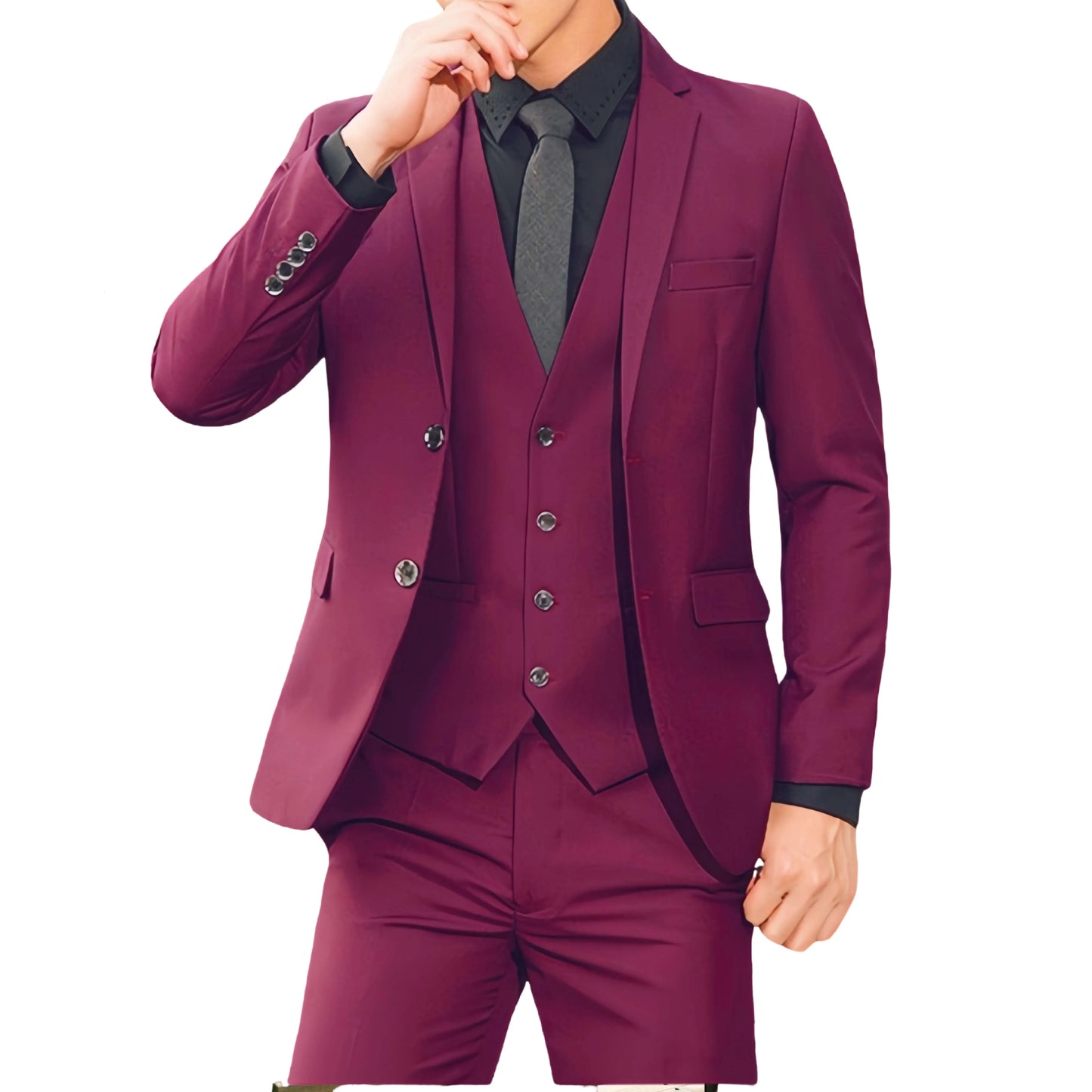 2025 Wedding Groom Suit for Men/Slim Fit 2-Piece(Blazer+pants)Breathable Groom Attire(Free Tie)Best Man, Party, Prom Ropa Hombre