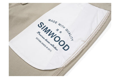 SIMWOOD 2024 Autumn New Regular Straight Pants Men 320gsm Dark Washed Fabric Chinos Plus Size Trouseres