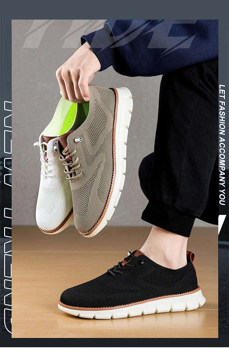 Men Casual Sports Shoes Anti Slip Wear-Resistant Breathable Cushioning Color Blocking Design Versatile Casual Sports Shoes