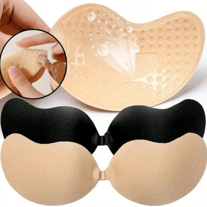 2 Pairs Mango-shaped Silicone Nipple Cover Clasp Strapless Breast Petal Chest Stickers Nude Bra Self Adhesive Bra Nude Invisible