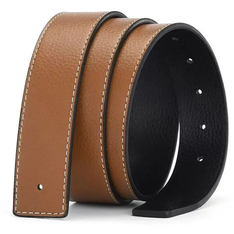 Luxury Belts For Men Without Buckle High Quality Pin Buckle Belt Male Fashion Brand Cow Genuine Leather Waistband 3.8cm Ceinture