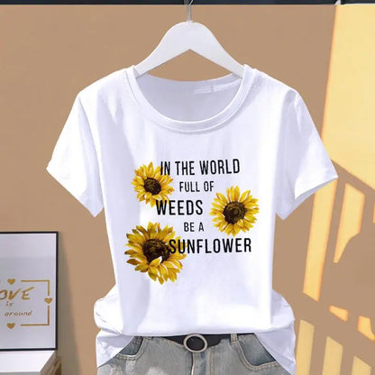 Modal Women Print Floral Sports Fashion Casual Explosive Short Sleeve T-shirt Graphic Tshirts  Women Clothes  Oversized T Shirt