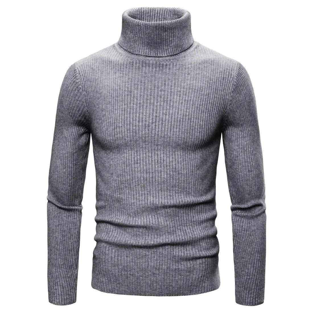 Autumn Winter New Men's Turtleneck Sweater Male Version Casual All-match Long Sleeved Stripes Knitted Sweater Pullover