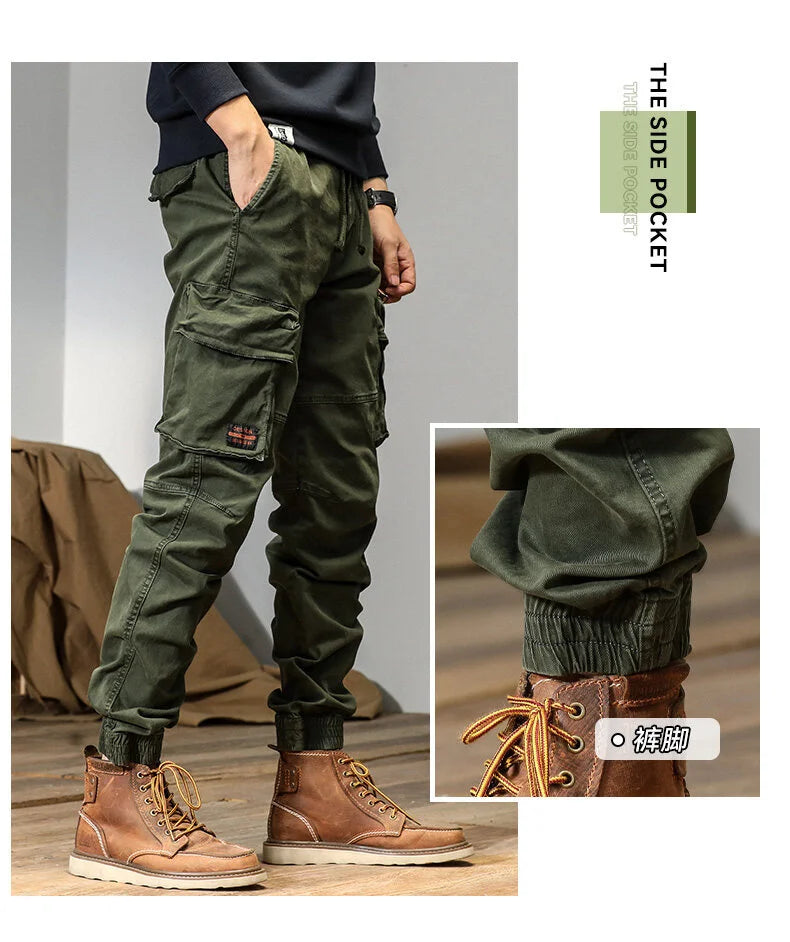 CAAYU Joggers Cargo Pants Men Casual Y2k MultiPocket Male Trousers Sweatpants Streetwear Techwear Tactical Track Black Pants Men