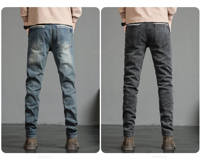 2024 New Men's Stretch Skinny Jeans Fashion Casual Cotton Denim Slim Fit Pants Male Korean Trousers Streetwear Brand Clothing