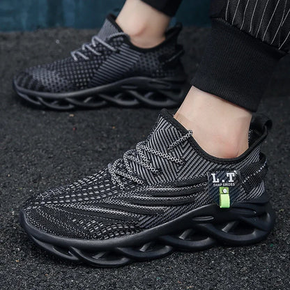 YRZL Men Sports Running Black Jogging Shoes Casual Sneakers Outdoor Breathable Mesh Women Light Shock-absorption Sneakers Men