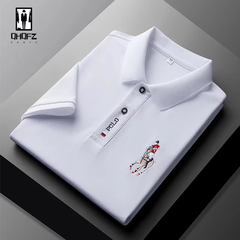 Summer Office Fashion Casual Lapel POLO Shirt Men's Top Short-sleeved T-shirt Breathable Soft and Comfortable Street Casual Top