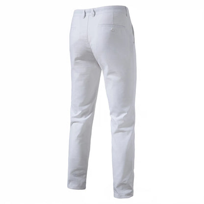 2024 Spring Autumn New Men's Casual Pants Cotton Hemp Long Pants Breathable Straight Tube Men's Solid Color Versatile Long Pants