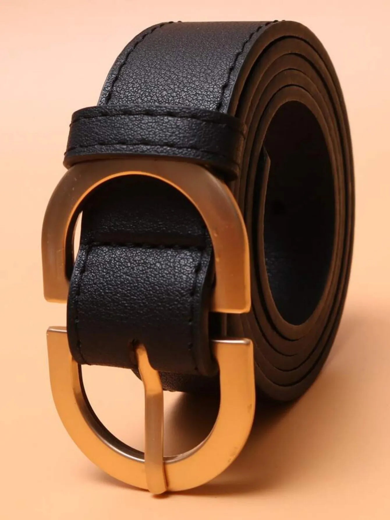 Women Leather Belt for Jeans Pants Dress Waist Belt with Gold Buckle for Women Girls