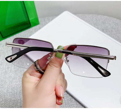 New Myopia Glasses Business Half Frame Anti Blue Light Glasses Man Fashion Myopia Glasses Diopter -1.0 To -4.0