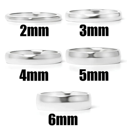 High Polished 2mm 3mm 4mm 5mm 6mm Wedding Band Rings For Women Classical Stainless Steel Men Jewelry Best Friend Gift CFR3029