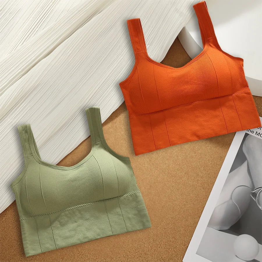 1/2/4Pcs Fitness Top Women Seamless Yoga Bra Sports Bra Anti-Sweat Shockproof Crop Top Push Up Sport Bra Gym Workout Top