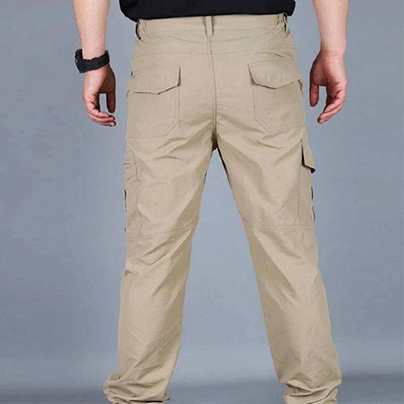 Men's Tactical Cargo Pants Casual Trousers Waterproof Multi-Pockets Outdoor Workwear Wear-resistant Camping Hiking Training Pant