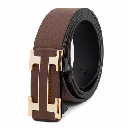 Famous men's fashionable belts, letter belts that are durable and in dark colors, are suitable to be a nice gift.