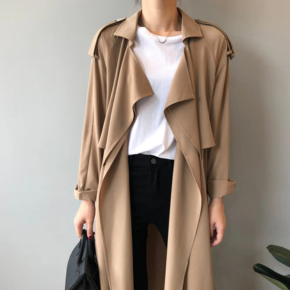 Winter Women Coat Female Trench Jacket Vintage Maxi Classic Long Trench Women Coat Oversize Female Windbreaker Blazers  Coat