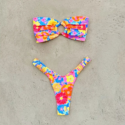 Micro Bikini Push Up Women Swimsuits 2025 Sexy Female Swimwear Brazilian Bikini Set Thong Biquini Swim Suits Print Beachwear