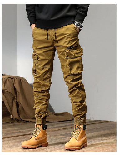 CAAYU Joggers Cargo Pants Men Casual Y2k MultiPocket Male Trousers Sweatpants Streetwear Techwear Tactical Track Black Pants Men