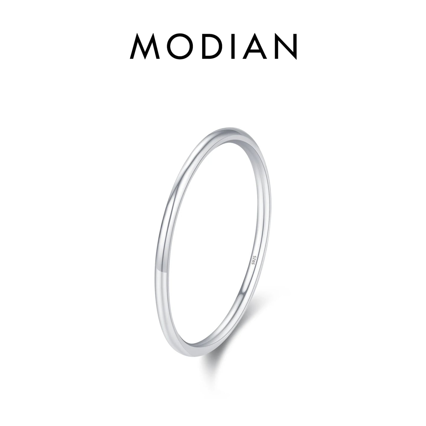 MODIAN 925 Sterling Silver Simple Fashion Stackable Ring Classic Wave Geometric Exquisite Finger Rings For Women Party Jewelry