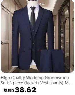 2025 Wedding Groom Suit for Men/Slim Fit 2-Piece(Blazer+pants)Breathable Groom Attire(Free Tie)Best Man, Party, Prom Ropa Hombre