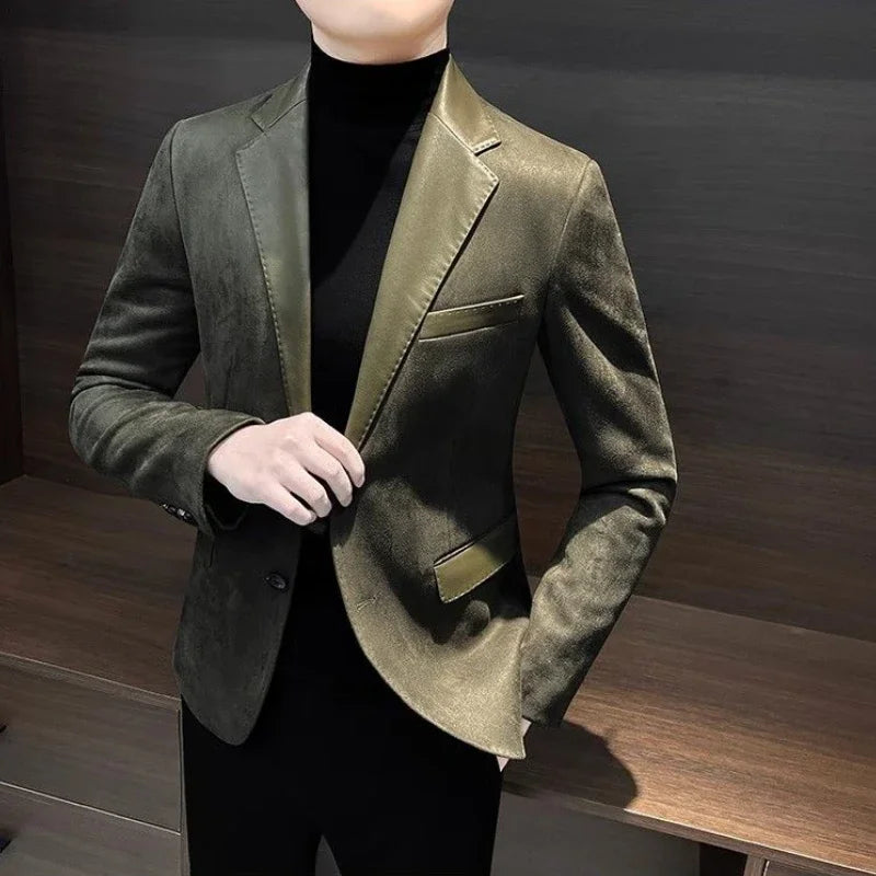 Men's Suit Jackets High Quality Slim Fit Male Blazer Thin New In Original Clothing Menswear Korean Style Coat Clothes Handsome