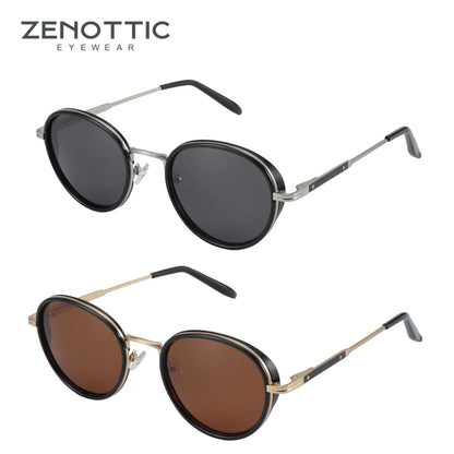 ZENOTTIC 2024/2025 Steampunk Sunglasses Round/Square Polarized Sun Glasses for Women Men Vintage UV400 Shades 430002