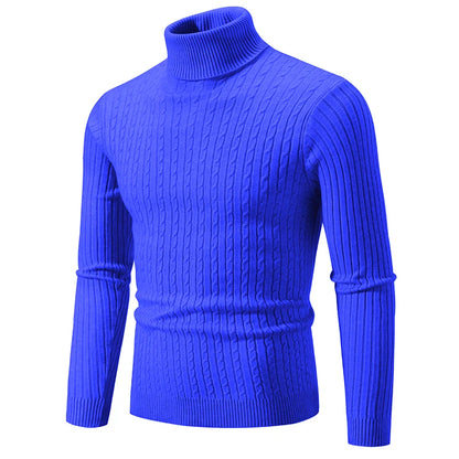 New Men's Turtleneck Sweater Casual Men's Knitted Sweater Warm Fitness Men Pullovers Tops