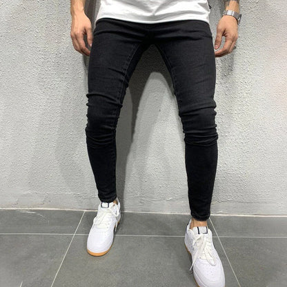 2025 New Men's Stretchy SKinny Jeans Solid Color Slim Fit Casual Pants Fashion Mens Designer Clothes Streetwear Denim Trousers