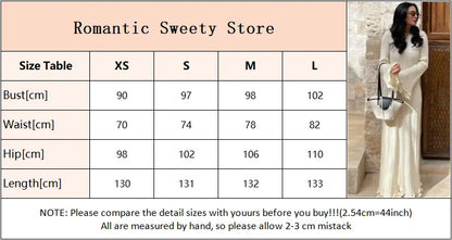 Elegant Women's Ruffles Hem Flare Sleeve Knitted Long Dress Chic Backless Lace Up Round Neck Vestido New Female Vacation Robes