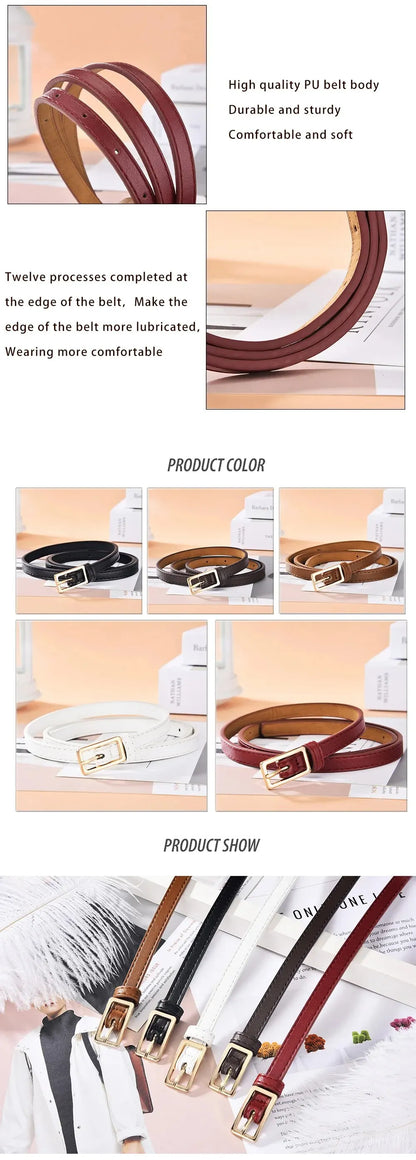 Women's Belt Minimalist Trendy Thin Belt High End Authentic Casual Versatile Needle Button Belt with Skirts Jeans Lady Belts New