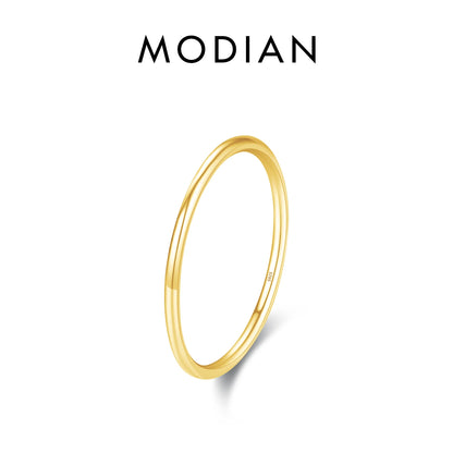 MODIAN 925 Sterling Silver Simple Fashion Stackable Ring Classic Wave Geometric Exquisite Finger Rings For Women Party Jewelry