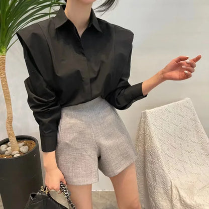 Women's Shirt Autumn 2025 New Chic Long-Sleeve Loose Blouses Street Elegant Tops Shirt OL office women blouses and tops shirts