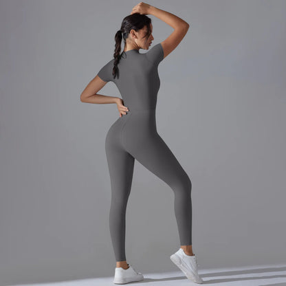 Zipper Jumpsuit Fitness Sports Overalls Gym Clothing Set Yoga Wear Pilates Workout Clothes for Women Outfit push-up Activewear