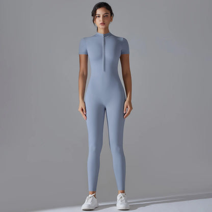 Zipper Jumpsuit Fitness Sports Overalls Gym Clothing Set Yoga Wear Pilates Workout Clothes for Women Outfit push-up Activewear