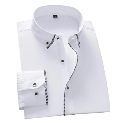 White Shirt for Men Long Sleeves Office Business Button-down Dress Shirts Casual Male Korean Fashion Slim Fit 5XL 6XL 7XL 8XL