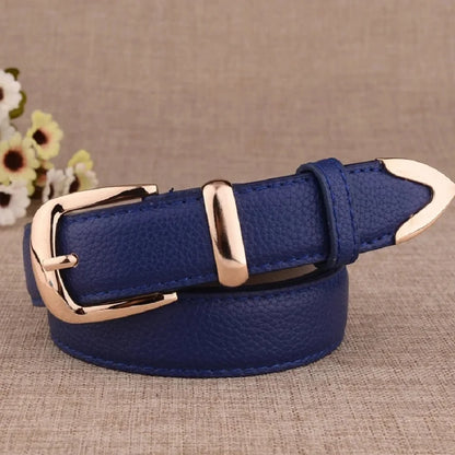 Women's Trousers Belt  Leather Trend White Belt Fashion High Quality Trouser Belts Solid Vintage Pin Buckle Ladies Strap LB2146-